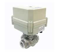 AOXIIUNNH Válvula de Bola motorizada eléctrica de 3 vías, DN15, de Acero Inoxidable, de 3/4/7 Hilos, 1/2'', Tipo L/T, CA 110-230 V, for Calentamiento de Agua y Tratamiento de Agua.(L Port,CR703)