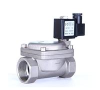AOXIIUNNH Válvula Solenoide de Alta presión de Acero Inoxidable de 1-1/4 "110V 24V 12V 24v Normalmente Cerrada(G-12VDC-NBR-SEAL)