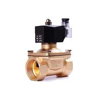 AOXIIUNNH Válvula Solenoide de latón Normalmente Cerrada, 1/2 ", 3/4", 1 ", 2", 24V, 12V, 220V, 110V, válvula solenoide Impermeable(24VDC,0.75 Inch)