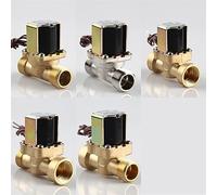 AOXIIUNNH Válvula solenoide eléctrica de latón normalmente cerrada de 12 V, 24 V, 220 V, interruptor de flujo de entrada de agua para válvula de calentador de agua solar (12 V CC hembra y hembra, 0.5