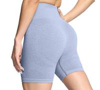 Aoxjox Seamless Shorts Pantalones Cortos de Yoga, Vital 2.0-Azul Azulado Marga, S para Mujer