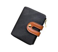 AOXONEL Cartera pequeña de Cuero Plegable RFID para Mujer, Mini Monedero con Cremallera, Bolsillo para Tarjetas de identificación, Delgado, Compacto y Delgado (Negro)
