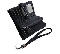 AOXONEL Cartera pequeña de Piel Plegable para Mujer, con Bloqueo RFID, con Tarjetero, Ventana de identificación, Monedero, Black3, S, Moderno
