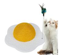 AOYEBO Poste rascador para gatos con diseño de huevo escalfado, superficie texturizada de felpa con base ancha, protector de muebles para gatos y gatitos de interior (prevención de daños en las garras