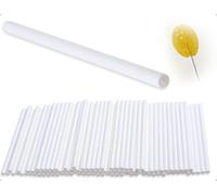 AOYEGIC 100 palitos para cake pop, bastones para cake pop de papel, bastones para piruletas, soporte para cake pop, para hacer dulces, piruletas para tartas, pasteles, galletas (blanco, 100 x 3 mm)