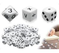 AOYEGIC 30 Dados Matemáticos, con 10 Puntos, 10 Dados de 10 Caras y 10 Operaciones Matemáticas, Ideales para Juegos de Fiesta y Rompecabezas