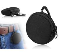 AOYEGIC Bolsa para golosinas para perros, bolsa de comida para adiestramiento, bolsa para aperitivos, monedero, monedero con mosquetón con cremallera, para auriculares, llavero, negro