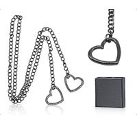 AOYEGIC Collar, gargantilla punk, collar con caja, ideal para mujeres, hombres, niños y niñas, hogar, viajes, bodas, fiestas y juegos de rol (Negro, Corazón)