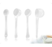 AOYEGIC Cuchara Medidora Transparente Con Escala, 4 Piezas, Ideal Para Hornear, Cocinar, Café, Detergente En Polvo, ProteíNa En Polvo Y Creatina, En Casa (1 G, 3 G, 5 G, 10 G)