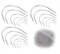 AOYEGIC Juego de 18 agujas curvas, agujas para talabartería, agujas para bordar, agujas para zurcir a mano, agujas de coser, utensilios de costura con caja, para herramientas de trabajo de cuero