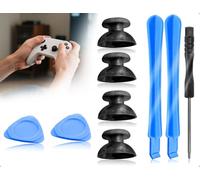 AOYEGIC Juego De 9 Tapas De Joystick De Compatible Con Ps5 Mando, Accesorios De Repuesto Y Kit De Herramientas De ReparacióN Compatibles Con El Mando De Playstation 5 (Negro)