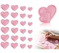 AOYEGIC Paquete de 24 Parches Bordados de Corazón,Termoadhesivos,Bordados y Cosidos para Chaquetas,Camisas,Faldas,Sombreros,Mochilas y Vaqueros(Rosa)
