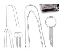 AOYEGIC Paquete de 6 Herramientas para liberar radios de Coche,Herramienta extracción Radio Acero Inoxidable,Llave Instrumento para extraer Soportes,Compatible con BMW Coches(Formas de U,V y E)