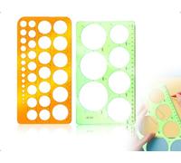 AOYEGIC Plantilla Circular De 2 Piezas,Plantilla De MedicióN Digital,Regla Circular Para Quilling,Regla Ayuda Para Dibujo,Ideal Para Oficina,Escuela,ConstruccióN,Encofrado Y Dibujos(Verde Y Naranja)