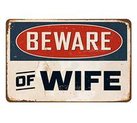 AOYEGO Letrero de metal vintage con advertencia de seguridad para cafeterías, bares, pubs, tiendas, decoración de pared, letreros retro divertidos para hombres y mujeres, 8 x 12 pulgadas