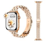 AoYi Acero Inoxidable Correas Mujer Compatible con Apple Watch Series 10 9 8 7 6 5 4 3 2 1 SE SE2, Bracelet Metalica para iWatch 41mm 40mm 38mm 42mm, Oro Rosa