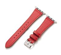 AoYi Italiana Cuero Genuino Correas Mujer para Apple Watch 42mm 41mm 40mm 38mm, Correa de Repuesto para iWatch Serie 10 9 8 7 6 6 4 3 2 1 SE SE2, Rojo