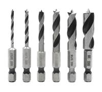 Aoyswuz 6 Piezas Brocas Rechonchas 3/8-3/32 Pulgadas HSS 1/4 Pulgadas Broca Corta con Vástago Hexagonal para Madera y Metales Blandos