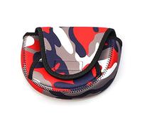 AOYUDJ Bolsa de pesca para carrete de pesca, a prueba de golpes, bolsa de almacenamiento para aparejos de pesca, Bright Red