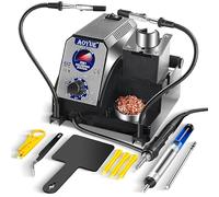 Aoyue 2981 - Kit de estación de soldadura de precisión de calentamiento rápido compatible con puntas de alimentación activas estilo T-12, voltaje seguro de 12 V, limpiador de puntas, soporte de bobina