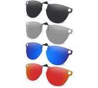 AOZAN Gafas de sol polarizadas con clip compatibles con Ray-Ban Meta Headliner RW4009 de 50 mm, protección UV y ajuste seguro, negro ónix, azul Gainsboro y Capri y carmesí eléctrico