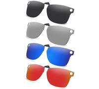 AOZAN Gafas de sol polarizadas con clip compatibles con Ray-Ban Meta Wayfarer RW4008 53 mm, protección UV y ajuste seguro, negro ónix, azul Gainsboro y Capri y carmesí eléctrico