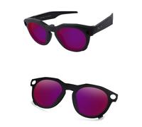 AOZAN Gafas de sol polarizadas con montura negra mate compatibles con Oakley Meta HSTN OW8002 de 51 mm para hombres y mujeres, Noche violeta, Meta HSTN