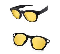 AOZAN Gafas de sol polarizadas con montura negra mate compatibles con Oakley Meta HSTN OW8002 de 51 mm para hombres y mujeres, Amarillo de alta definición, Meta HSTN