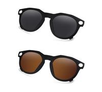 AOZAN Gafas de sol polarizadas con montura negra mate compatibles con Oakley Meta HSTN OW8002 de 51 mm, para hombres y mujeres, negro ónix y marrón sepia