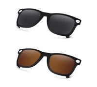 AOZAN Gafas de sol polarizadas con montura negra mate compatibles con Ray-Ban Meta Wayfarer RW4006 de 50 mm, para hombres y mujeres, negro ónix y marrón sepia