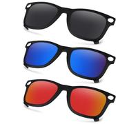 AOZAN Gafas de sol polarizadas con montura negra mate compatibles con Ray-Ban Meta Wayfarer RW4006 de 50 mm, para hombres y mujeres, negro ónix, azul capri y carmesí eléctrico