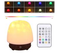 AOZBZ Luz nocturna LED con despertador, altavoz Bluetooth, sensor táctil, lámpara de noche con mando a distancia, altavoz inalámbrico, luz de ambiente, dormitorio, lámpara de mesa, regalo