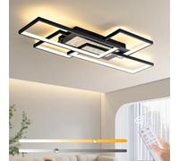 Aozhate Plafon LED Techo Regulable,100x50cm Lampara Techo salón con mando a distancia, 72W 6800LM 3000K-6500K lamparas techo geométrica moderna para dormitorio con luz nocturna y función de memoria