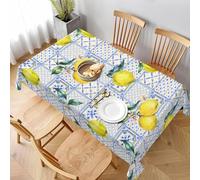 Aozhiswe Mantel Antimanchas Rectangular Limon Mantel de Mesa Acuarela Geométrica 140x220 cm Manteles Impermeable Poliéster Protector Comedor para Interior Exterior a/2556