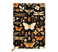 AOZHUO Pretty Leather Journal, Notebook 200 Pages A5 College Ruled Notebooks for Work & Note Taking, for Office School Home, Gift for Birthdays Christmas, Vintage Dark Butterfly (5.8 x 8.3)
