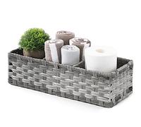 AOZITA Cesta de Almacenamiento para Tapa de Tanque de Inodoro, Color Gris Lavado