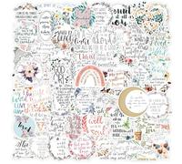 AOZUO 100 calcomanías cristianas de Jesús, calcomanías de fe con versículo de la Biblia, inspiradoras, regalos de decoración cristiana, impermeables, vinilo religioso, versículos bíblicos, calcomanías