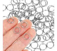 AOZUO 100 Piezas Pequeños Llaveros, Anillos Divididos de Doble Lazo de Acero Inoxidable, Mini Llavero, Conector de Anillo de Metal para Joyas, Pendientes, Collares, Pulseras y Manualidades (8 mm)
