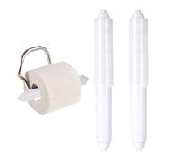AOZUO 2 rodillos de soporte de papel higiénico, varilla de resorte de papel higiénico, inserto de varilla de repuesto con resorte para baño (blanco)