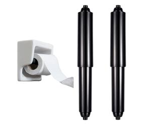 AOZUO 2 rodillos de soporte de papel higiénico, varilla de resorte de papel higiénico, inserto de varilla de repuesto con resorte para baño (negro)