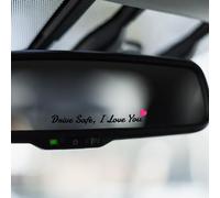 AOZUO 3 pcs Drive Safe I Love You pegatinas para espejo retrovisor de coche , pegatinas para espejo retrovisor con forma de corazón para conductores, mujeres, hombres, maridos y esposas (negro)