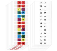 AOZUO 520 pestañas del alfabeto de la A a la Z, pestañas de letras blancas coloridas, pestañas autoadhesivas para páginas alfabéticas, pequeñas etiquetas adhesivas para oficina, cuaderno, libro de