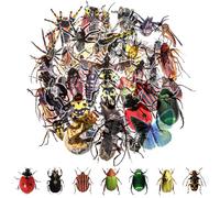 AOZUO Juego de 50 calcomanías de insectos, calcomanías realistas de insectos, impermeables, transparentes, mixtas, con temática de primavera, calcomanías estéticas para botellas de agua