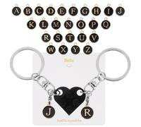 AOZUO Llavero con forma de corazón para pareja, regalo de novio, juego de pareja a juego con forma de corazón de ladrillo, regalo DIY con corazón, juego de amor para amantes, amigo, día de San