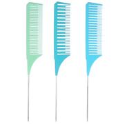 AOZUO Peine de mechas de 3 tamaños, peine para peinar el pelo, peineta para peluquería, mechas de color, juego de polvos de coloración, peine de tinte profesional