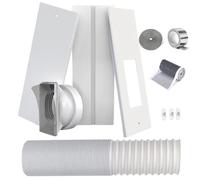 Aozzy PVC Aislante Ajustable para Ventanas Correderas Aires Acondicionados Portátiles y Secadoras - Frena La Entrada de Aire Caliente - de Tamaño Máximo 55" x 6.4"-Universal - con Conector 13CM(5.12")