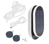 AP007 Bomba de Aire con energía Solar, aireador oxigenador portátil para acuarios, peceras, 3 Niveles Ajustables con Cable USB, Piedra de Burbuja, Carga Dual de CA Solar, batería
