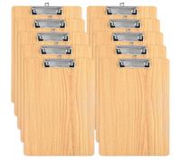 APACALI 10 Portapapeles Portadocumentos A4, Portapapeles de Madera, Soporte para Almohadillas, con Lazo para Colgar, A4, para Oficina, Trabajo, Aula, Negocios, Restaurante, Marrón Claro