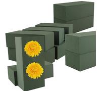APACALI 12 esponjas para flores, 22,8 x 10,9 x 7,4 cm, masa para flores frescas, esponjas de flores, espuma verde para manualidades para bodas y cumpleaños