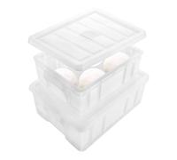 APACALI 2 cajas para hacer pizzas con tapa, 40 x 30 cm y 25 x 30 cm, caja de bolas de masa con tapa, caja de pizza plegable, caja de fermentación para masa de pizza, ideal para panaderos aficionados,